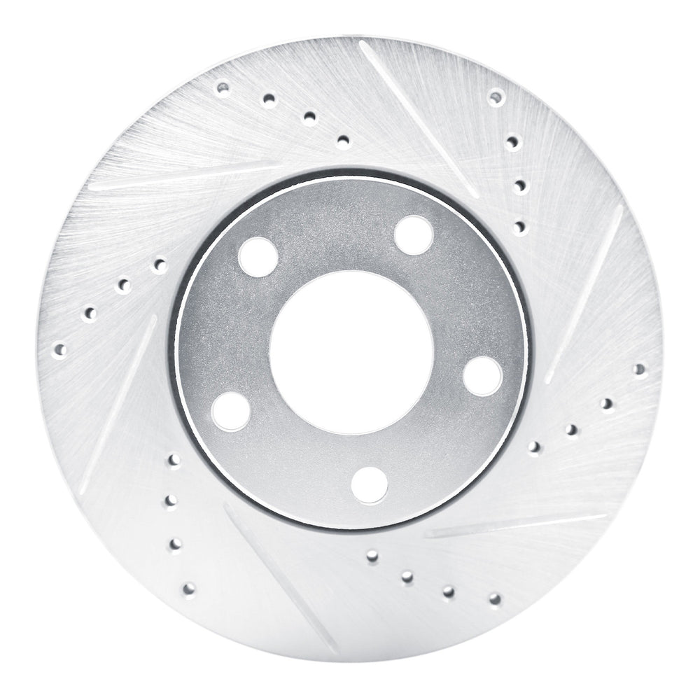 DFC 90-97 Audi S6 Front Right Drilled & Slotted Silver Brake Rotor