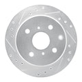 DFC 84-88 Toyota Cressida Rear Left Drilled & Slotted Silver Brake Rotor