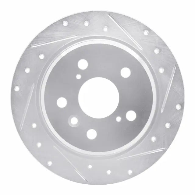 DFC 95-99 Toyota Avalon Rear Right Drilled & Slotted Silver Brake Rotor