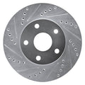 DFC 91-97 Toyota Previa Front Left Drilled & Slotted Silver Brake Rotor