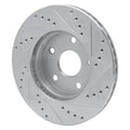 DFC 91-97 Toyota Previa Front Left Drilled & Slotted Silver Brake Rotor