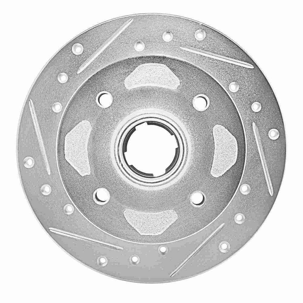DFC 79-82 Mazda 626 Front Left Drilled & Slotted Silver Brake Rotor