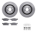 DFC 15-20 Ford Edge Front Rotors with 5000 Advanced Brake Pads w/Hardware