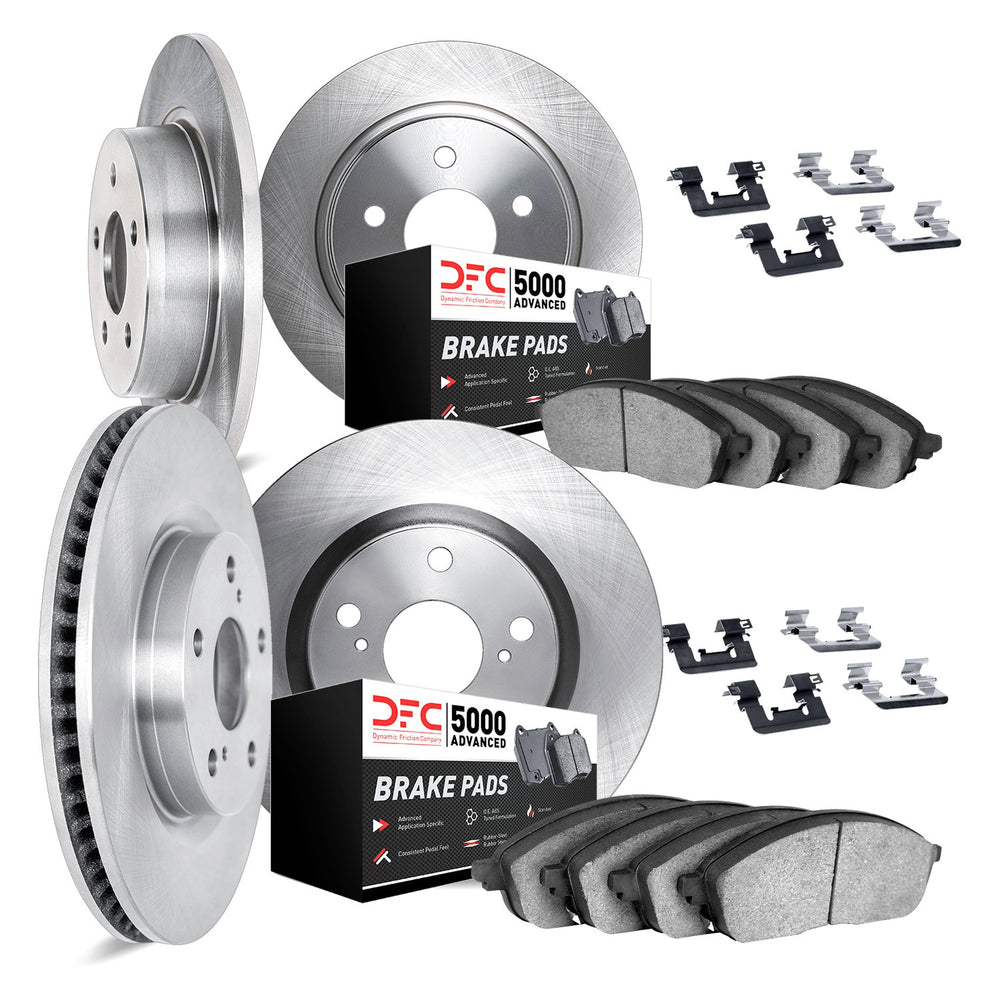 DFC 18-22 Genesis G70 Front & Rear Rotors with 5000 Advanced Brake Pads w/Hardware