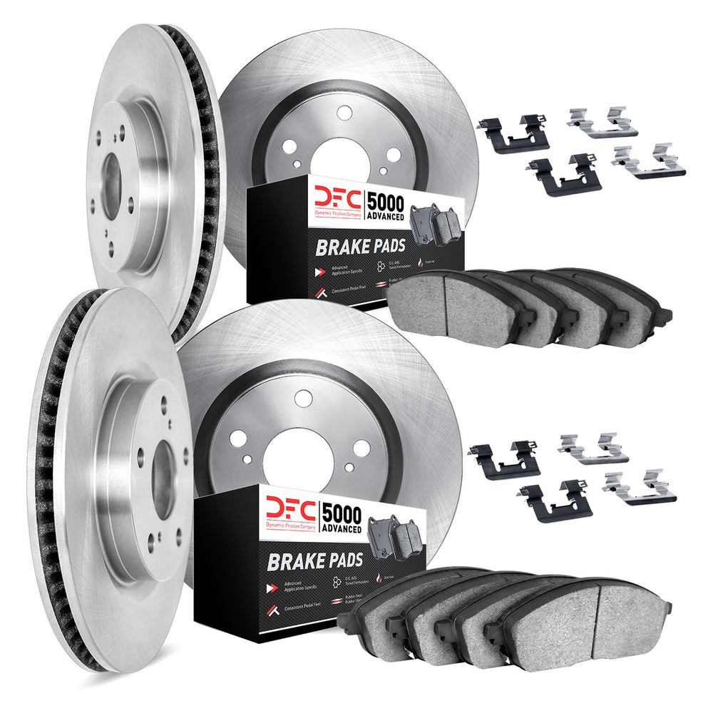 DFC 06-24 Chrysler Aspen Front & Rear Rotors with 5000 Advanced Brake Pads w/Hardware