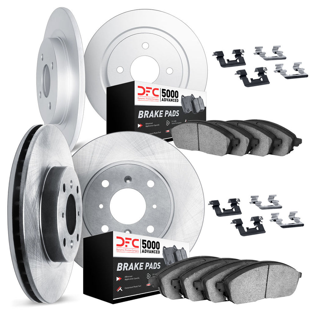 DFC 98-02 Honda Accord Front & Rear Rotors with 5000 Advanced Brake Pads w/Hardware