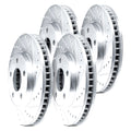 DFC 21-25 Jaguar F-Pace Front & Rear Drilled & Slotted Silver Rotors