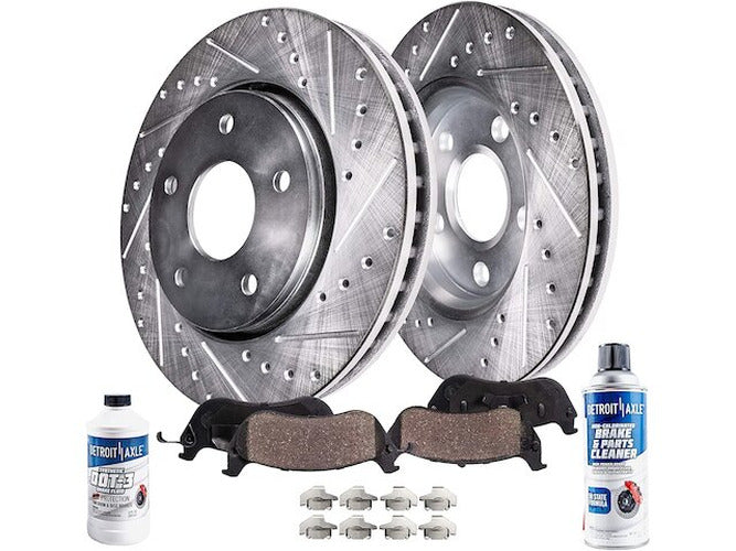 DFC 07-22 Lexus LX570 Front & Rear Drilled & Slotted Silver Rotors