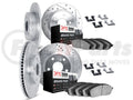 DFC 13-18 Subaru Crosstrek Front & Rear Drill/Slot Silver Rotors 5000 Adv Brake Pads w/Hardware