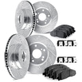 DFC 13-18 Subaru Crosstrek Front & Rear Drill/Slot Silver Rotors 5000 Adv Brake Pads w/Hardware