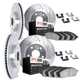 DFC 17-25 Alfa Romeo Giulia Front & Rear Drill/Slot Silver Rotors 5000 Adv Brake Pads w/Hardware