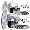 DFC 99-15 Volkswagen Jetta/Golf Front & Rear Drill/Slot Silver Rotors 4000 HybriDyna Pads w/Hardware