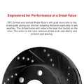 DFC 03-23 Toyota Tacoma Front Drill/Slot Black Rotors 5000 Adv Brake Pads w/Hardware
