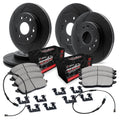 R1 19-25 Cadillac Escalade ESV Front & Rear Slotted Black Brake Rotor Set w/Off-Road/Tow Brake Pads
