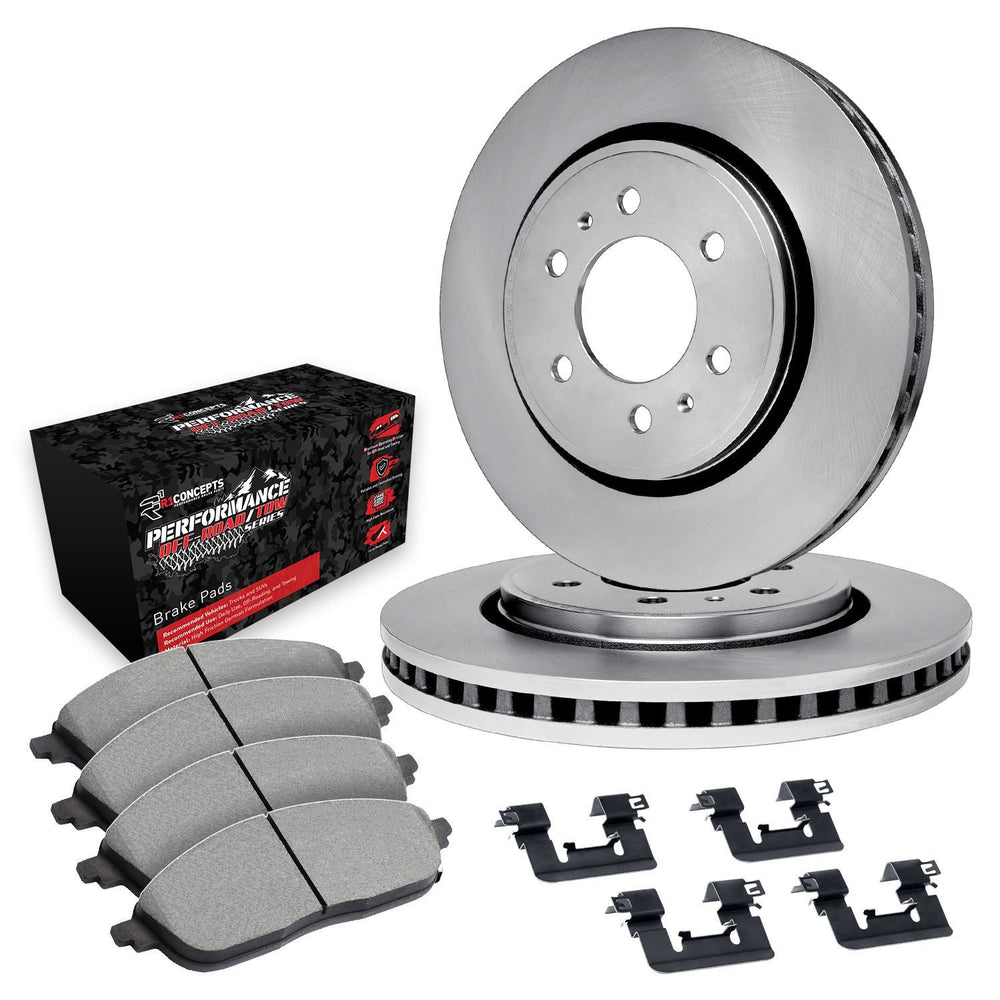 R1 95-04 Toyota 4Runner Front Brake Rotor Set w/Off-Road/Tow Brake Pads and Hardware
