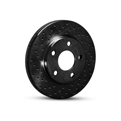 R1 06-14 Honda Ridgeline Rear Right Drilled Black Brake Rotor