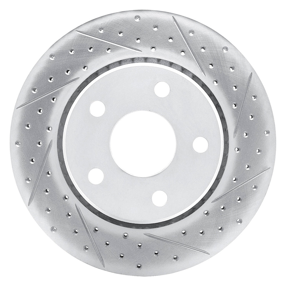 DFC 07-18 Jeep Wrangler Front Right Drilled & Slotted Geoperformance Rotor