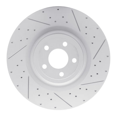 DFC 15-23 Ford Mustang Front Right Drilled & Slotted Geoperformance Rotor