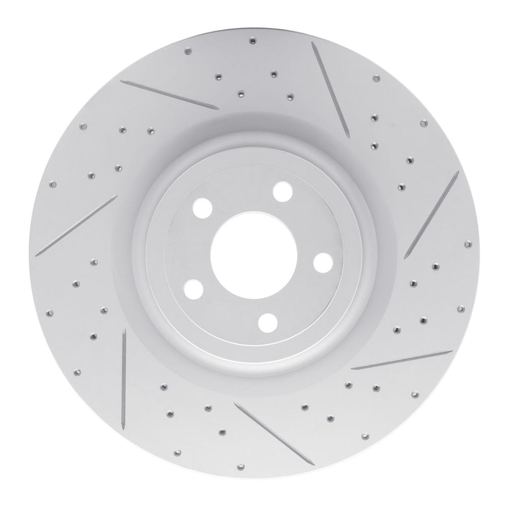 DFC 15-23 Ford Mustang Front Right Drilled & Slotted Geoperformance Rotor