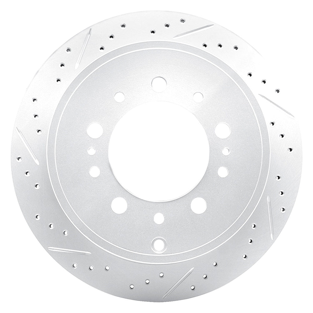 DFC 07-22 Lexus LX570 Rear Left Drilled & Slotted Geoperformance Rotor