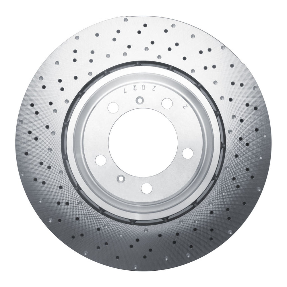 DFC 15-17 Porsche 911 Left Front Drilled Hi-Carbon Alloy Geomet Coated Rotor