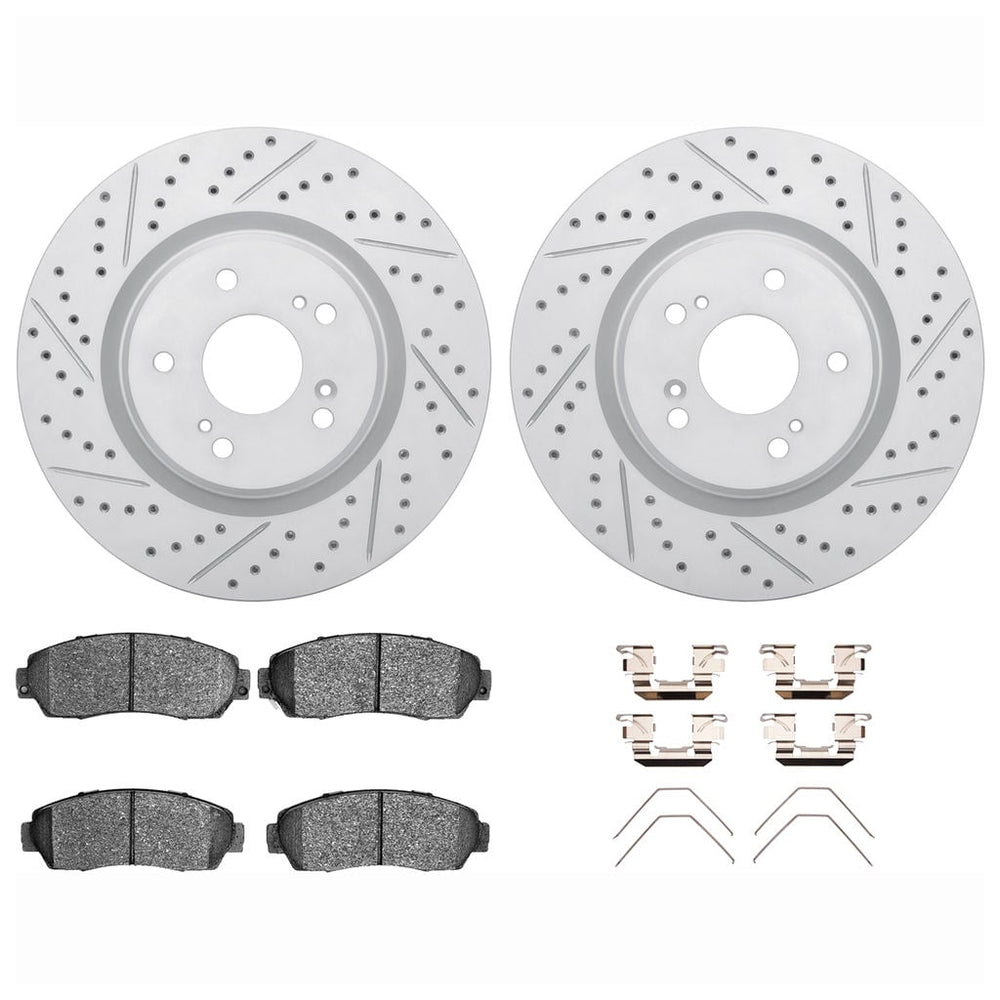 DFC 19-25 Acura RDX Front Drilled & Slotted Geoperformance Rotors 5000 Advanced Pads w/Hardware