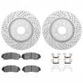 DFC 19-25 Acura RDX Front Drilled & Slotted Geoperformance Rotors 5000 Advanced Pads w/Hardware
