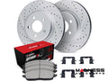 R1 17-25 Alfa Romeo Stelvio Rear Drill/Slot Carbon Coated Rotor Set w/Optimum Pads