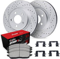 R1 18-23 Genesis G80 Rear Drill/Slot Carbon Coated Rotor Set w/Optimum Pads