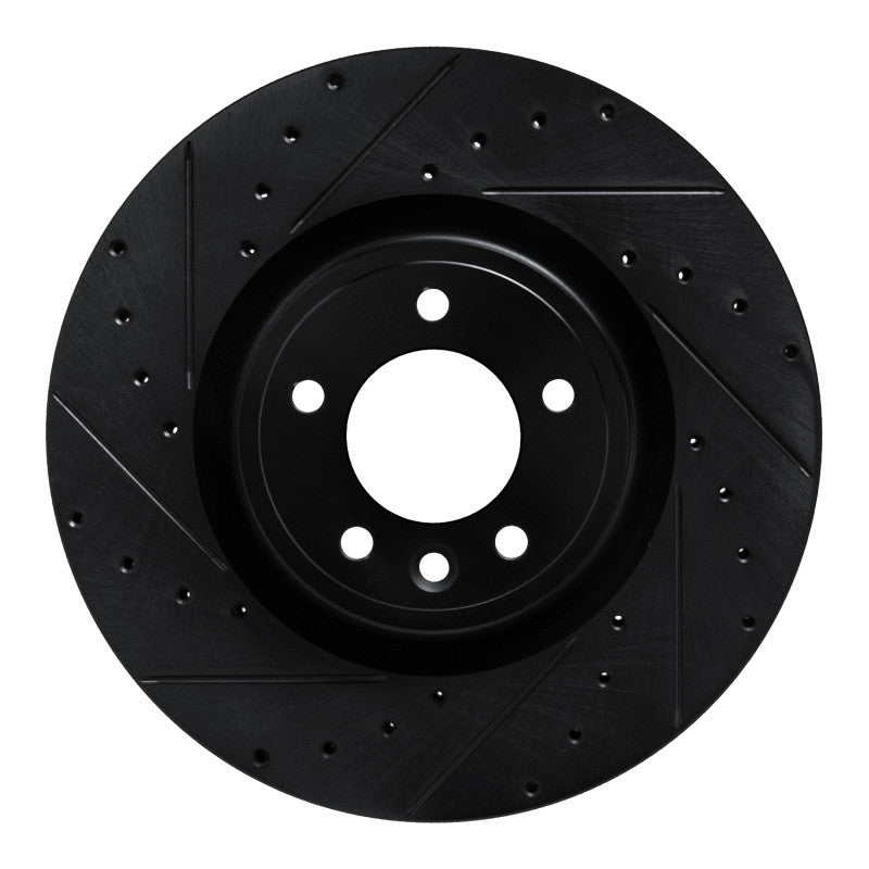 R1 18-24 Land Rover Discovery Front Left Drilled & Slotted Black Brake Rotor