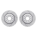 R1 06-25 Audi RS3 Rear Drilled & Slotted Carbon Coated Brake Rotor Set