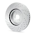 R1 06-25 Audi RS3 Rear Drilled & Slotted Carbon Coated Brake Rotor Set