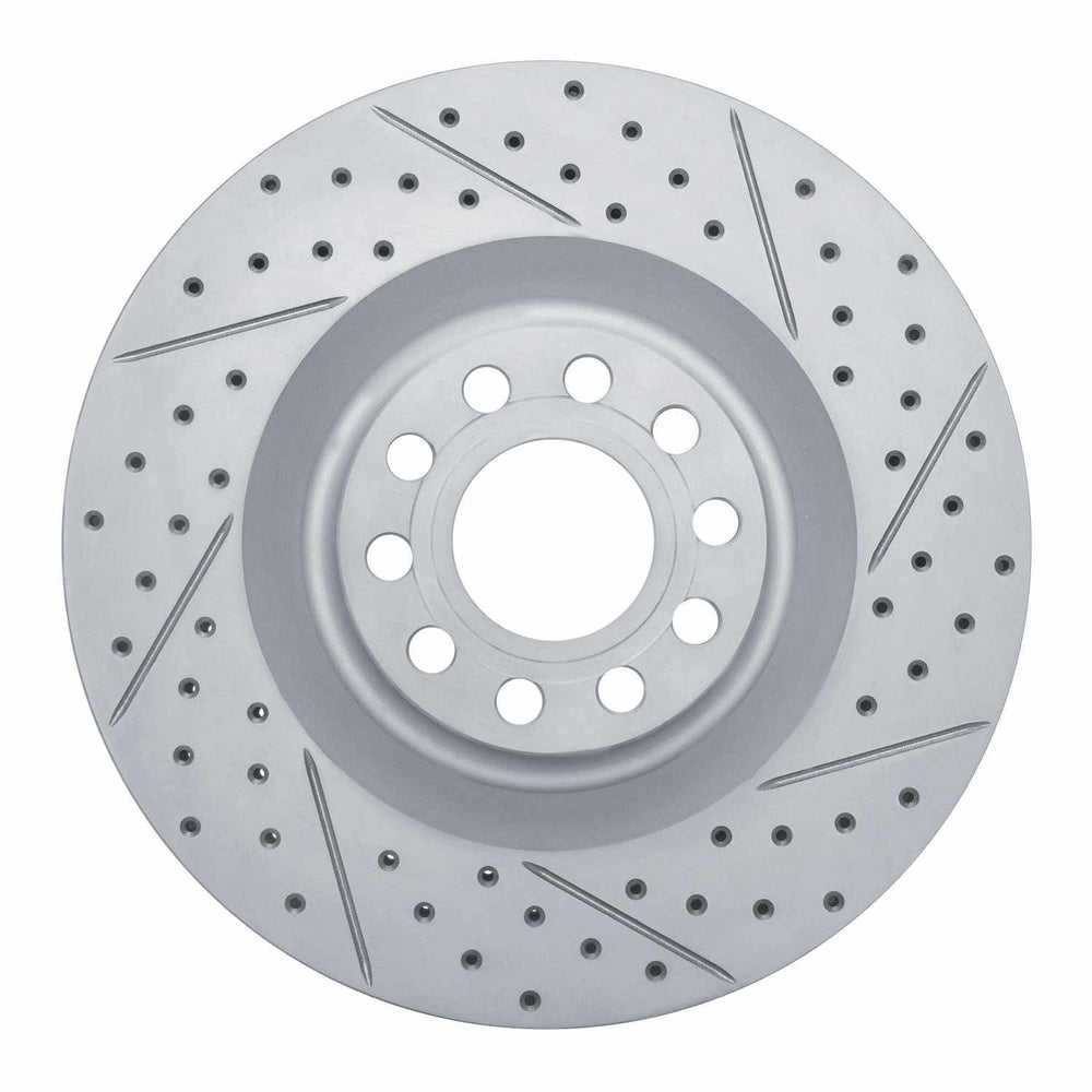 R1 01-03 Audi S8 Front Right Drilled & Slotted Geoperformance Rotor