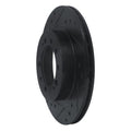 R1 83-89 Chrysler Conquest Rear Left Drilled & Slotted Black Brake Rotor