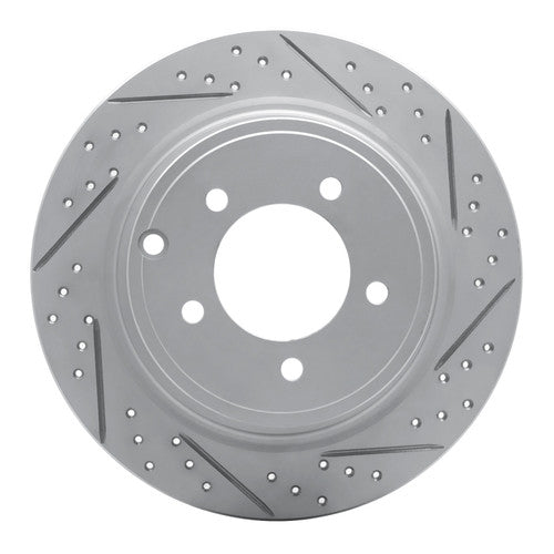 R1 07-17 Chrysler Sebring Rear Right Drilled & Slotted Geoperformance Rotor