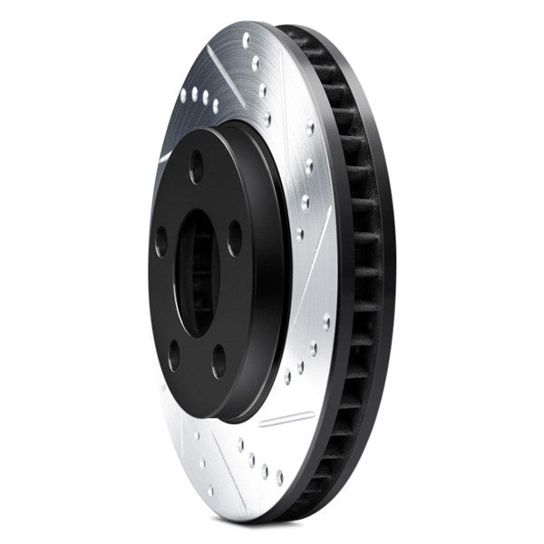 R1 23-24 Maserati Grecale Front Left Drilled & Slotted Black Brake Rotor