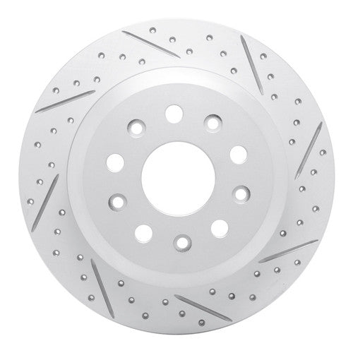 R1 18-25 Jeep Wrangler Rear Right Drilled & Slotted Geoperformance Rotor