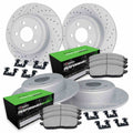 R1 94-04 Ford Mustang Front & Rear Drill/Slot Carbon Coated Rotor Set w/Perf Sport Pads