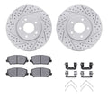 R1 16-17 Hyundai Veloster Front Drill/Slot Carbon Coated Rotor Set w/Optimum Pads
