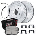 R1 19-25 Cadillac Escalade Front Drill/Slot Carbon Coated Rotor Set w/Off-Road/Tow Pads