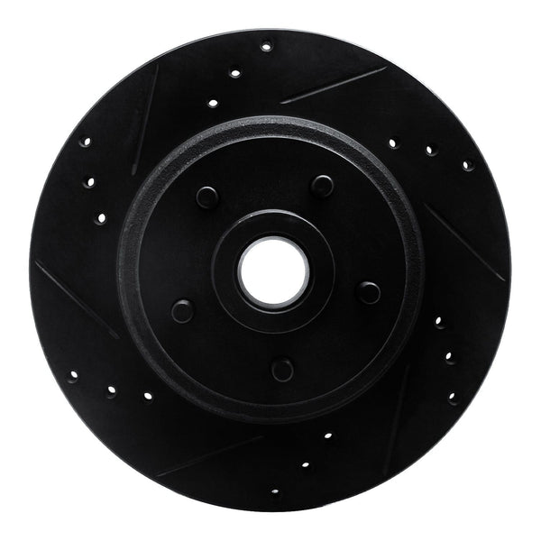 R1 70-72 Ford Galaxie 500 Front Left Drilled & Slotted Black Brake Rotor