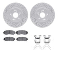 R1 07-16 Acura RDX Front Drill/Slot Carbon Coated Rotor Set w/Optimum Pads