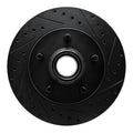R1 90-90 Cadillac BROUGHAM Front Right Drilled & Slotted Black Brake Rotor