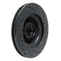 R1 70-72 Dodge Challenger Front Left Drilled & Slotted Black Brake Rotor