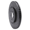 R1 13-19 Ford Flex Front Right Drilled & Slotted Black Brake Rotor