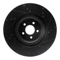 R1 15-23 Ford Mustang Front Left Drilled & Slotted Black Brake Rotor