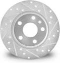 R1 01-06 Hyundai Santa Fe Front Right Drilled & Slotted Black Brake Rotor