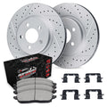 R1 86-93 Ford Bronco Front Drill/Slot Carbon Coated Rotor Set w/Off-Road/Tow Pads