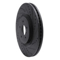 R1 08-25 Infiniti Q50 Front Right Drilled & Slotted Black Brake Rotor