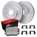R1 19-24 Volvo XC40 Front Drill/Slot Carbon Coated Rotor Set w/Optimum Pads